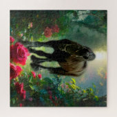 ブラック美しいフライアシアンホースファンタジー-パズル ジグソーパズル (横)