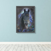 ブラック美しいフライアシアンホース – キャンバスプリント (インサイチュ (ウッドフロア))