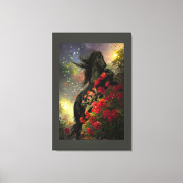 ブラック美しいフライアシアンホース – キャンバスプリント