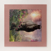 ブラック美しいフライアシアンホース – パズル (横)