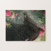 ブラック美しいフライアシアンホース – パズル (横)