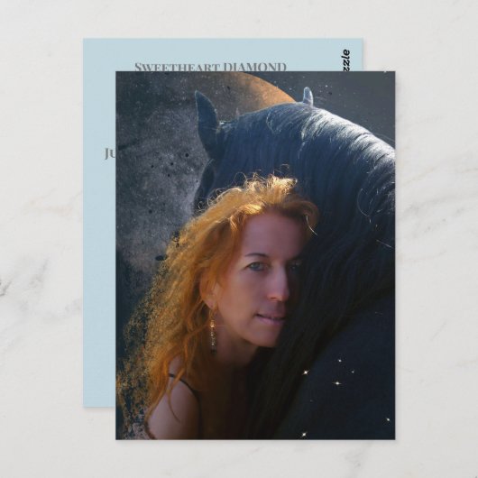 ブラック美しいフリシアンホース – はがき (正面/裏面)