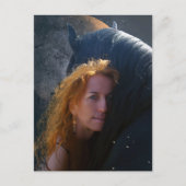 ブラック美しいフリシアンホース – はがき (正面)