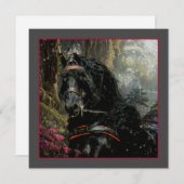 ブラック美しいフリシアンホース – グリーティングカード シーズンカード (正面/裏面)