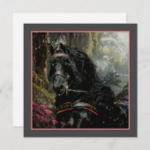 ブラック美しいフリシアンホース – グリーティングカード シーズンカード (正面/裏面)