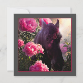 ブラック美しいフリシアンホース – グリーティングカード シーズンカード