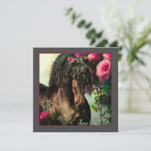 ブラック美しいフリシアンホース – グリーティングカード シーズンカード (スタンド正面)