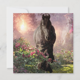 ブラック美しいフリシアンホース – グリーティングカード 招待状