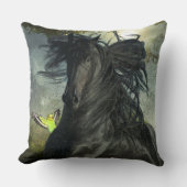 ブラック美しいフリシアンホース – ピロー (正面)