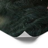 ブラック美しいフリシアンホース – ポスター (角)