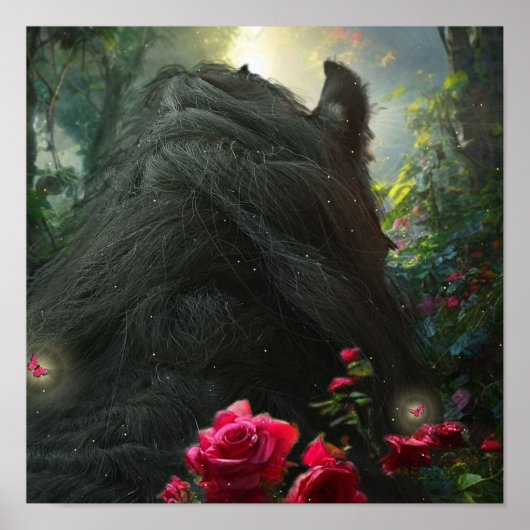 ブラック美しいフリシアンホース – ポスター (正面)