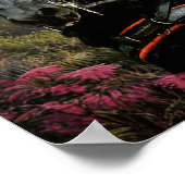 ブラック美しいフリシアンホース – ポスター (角)