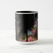 ブラック美しいフリシアンホース – マグカップ (中央)