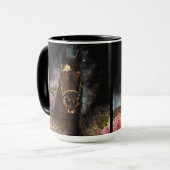 ブラック美しいフリシアンホース – マグカップ (正面左)