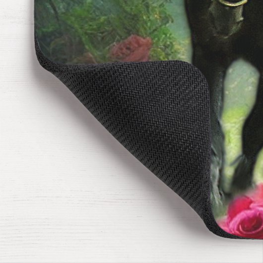 ブラック美しいフリーシアホースファンタジー – マウスパッド (コーナー)