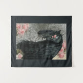 ブラック美しいフリーシアホース – タペストリー (正面(横))