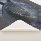 ブラック美しいフリーシアホース – 毛布 (3/4)