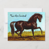 ブラック美しいホースパーティの招待状アニー大事な行事 招待状 (正面)