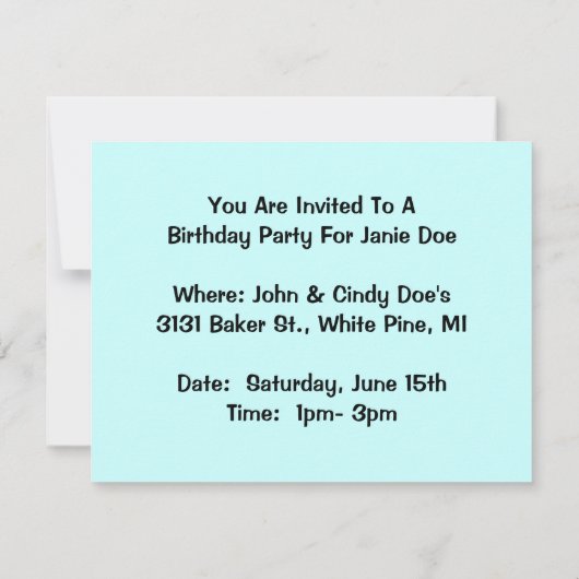 ブラック美しいホースパーティの招待状アニー大事な行事 招待状 (裏面)