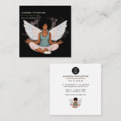 ブラック美しい天使 スクエア名刺 (正面/裏面)