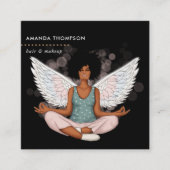 ブラック美しい天使 スクエア名刺 (正面)