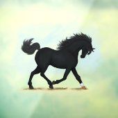 ブラック美しい（スター&ソックス）トロッティングホースデカール ウィンドウサイン (シート3)