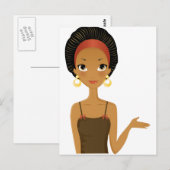 ブラック美しい ポストカード (正面/裏面)