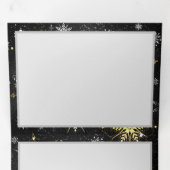 ブラック背景に金のクリスマスの雪の結晶 三つ折り招待状 (内部最初)
