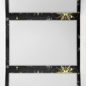 ブラック背景に金のクリスマスの雪の結晶 三つ折り招待状 (内部中)