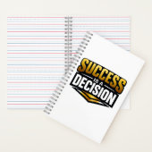 ブラック背景に金のタイポグラフィで「成功」 ノートブック (内側)