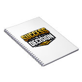 ブラック背景に金のタイポグラフィで「成功」 ノートブック (右側)