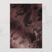 ブラック背景のローズゴールドマーブル結婚式詳細 エンクロージャーカード (裏面)