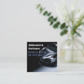 ブラック自動詳細、自動修復ブラックqrコード スクエア名刺 (スタンド正面)