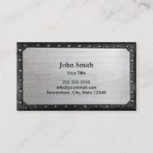 ブラック航海のいかりダークフレームクールメタル 名刺 (裏面)