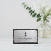 ブラック航海のいかりダークフレームクールメタル 名刺 (スタンド正面)