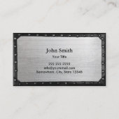 ブラック航海のいかりダークフレームクールメタル 名刺 (裏面)