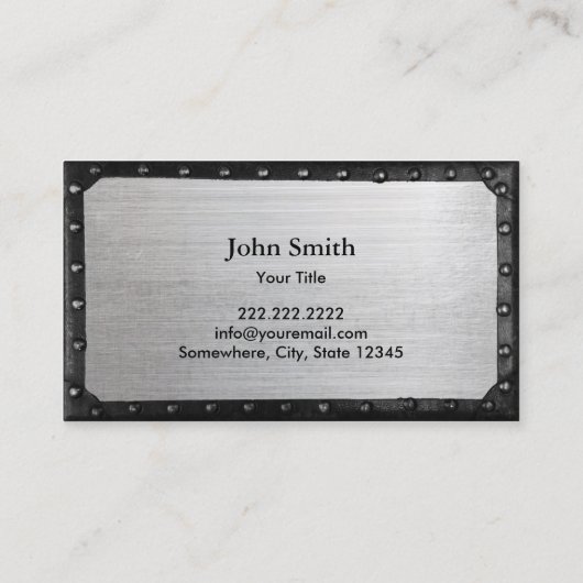 ブラック航海のいかりダークフレームクールメタル 名刺 (裏面)