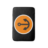 ブラック航海のオレンジいかり バスマット (正面縦)