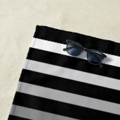 ブラック航海のヴィンテージいかりあなたの名前またはボート ビーチタオル (インサイチュ)