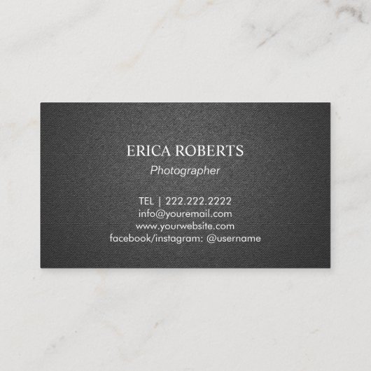 ブラック花の写真エレガントダークフォトグラファー 名刺 (裏面)
