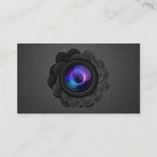 ブラック花の写真エレガントダークフォトグラファー 名刺 (正面)