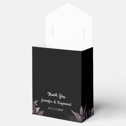 ブラック花模様結婚ゴシック フェイバーボックス (オープン)