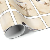 ブラック芸術的キャップ《鳥》アメリカゴガラ包装紙 ラッピングペーパー (ロールコーナー)