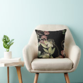 ブラック芸術的フローラデザイン クッション (椅子)