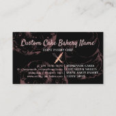 ブラック菓子ベイカーガールパティシシェフ 名刺 (裏面)
