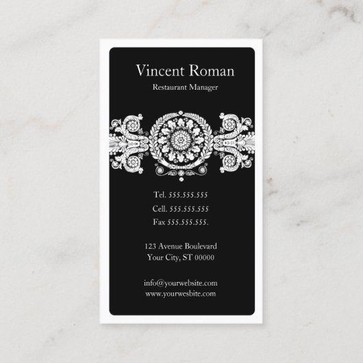 ブラック華美デザイン 名刺 (裏面)