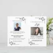 ブラック華美葬式プログラムテンプレート (スタンド正面)