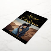 ブラック華美金ゴールドメリークリスマスフォイルホリデーカード 箔シーズンカード (回転した状態)