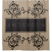 ブラック華美離れグラムロッカー – パーソナライズされた シャワーカーテン (正面)