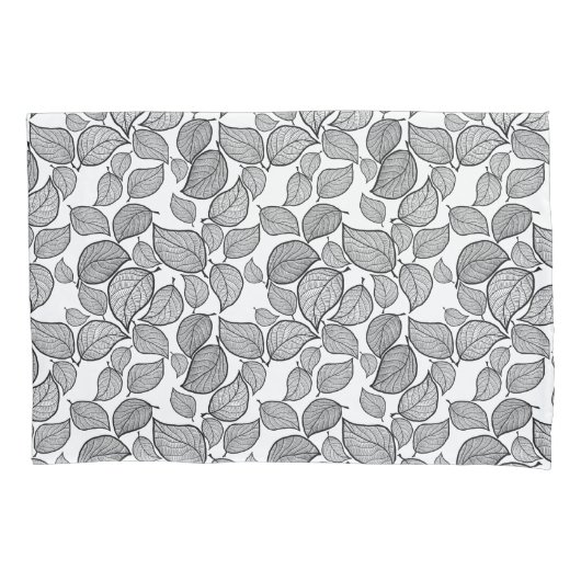 ブラック葉ズオンホワイト枕 枕カバー (正面左)